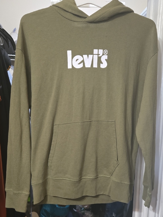 Levi's Sweaters - Levi's Olive Green Hoodie with White Logo
